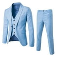 thumbnail image 2 of ANINEO Mens Suit Slim 3 Piece Suit Outfits Sets Business Wedding Party Jackets Vests Pants Coats Long Sleeve Solid Color Male Clothes Sets, 2 of 4