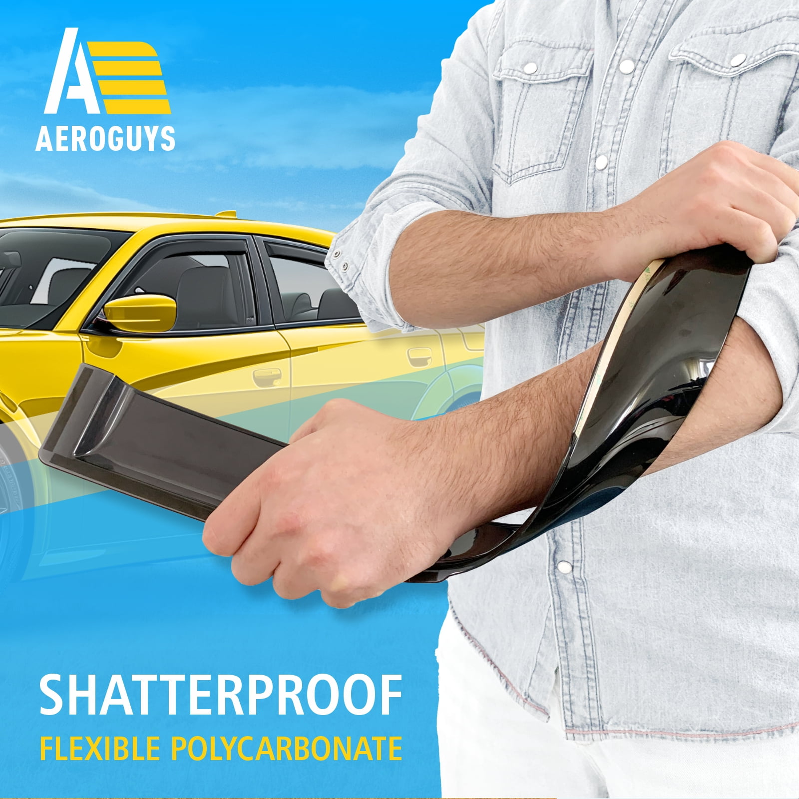 AEROGUYS In-Channel Window Deflectors Extra Durable Window Visors Rain Guards Fit for Dodge Charger 2011-2023, Sun Visors, Wind Vent Visors, Car Accessories - 4 pcs. AG0716