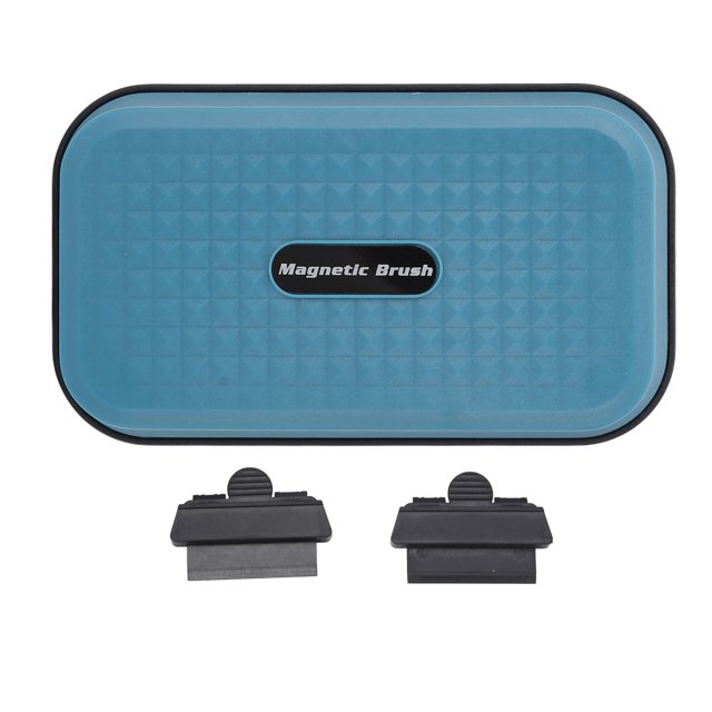 Cepillo magnético para pecera, limpiador de vidrio magnético flotante para acuario con raspador para eliminar algas (raspador de fibra de carbono con cepillo magnético)