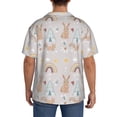 thumbnail image 3 of Uemuo Animals In Tribe Pattern Cotton Linen Short Sleeve Shirts,Casual Lightweight Button Down Shirts,Vacation Beach Summer Tops-3X-Large, 3 of 7