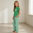 thumbnail image 5 of LEKWK Boys Girls 2 Piece Pajama Set Short Sleeve T-Shirts and Plaid Pants Kids Comfy Lounge Tracksuits Summer Fashion Home Sleepwear 2-14Y, 5 of 9