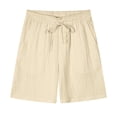 thumbnail image 1 of pstuiky Abreviatura para hombres, Pantalones cortos casuales y modernos de verano para hombre con cintura elástica y cordón de color sólido Pantalones cortos cargo, 1 of 5