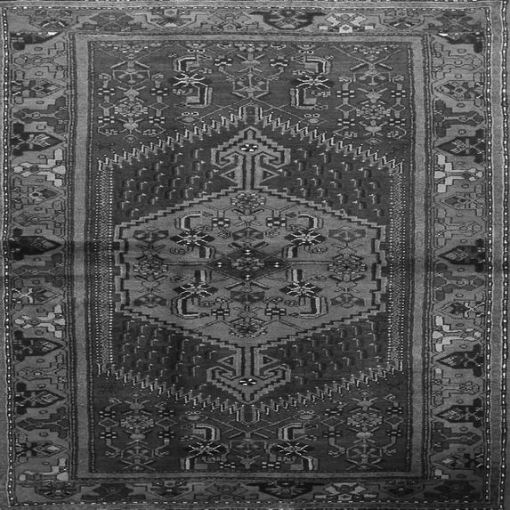 Ahgly Company Indoor Square Persian Gray Traditional Area Rugs, 6' Square