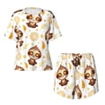 thumbnail image 4 of Picia Sloth Yoga Pajamas Sets for Women Soft Short-Sleeved Pjs with Lounge Shorts Two Piece Sleepwear-Small, 4 of 9