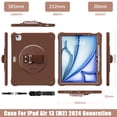 thumbnail image 2 of for iPad Air 13" 2025/2024 Case, Durable Sturdy Protection Case with Rotation Stand, Portable Hand Strap and Shoulder Strap Pencil Holder, Heavy Duty Shockproof Anti-Drop Cover, Chocolate, 2 of 20