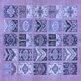 thumbnail image 1 of Ahgly Company Machine Washable Indoor Square Abstract Blue Modern Area Rugs, 7' Square, 1 of 4