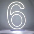 thumbnail image 1 of Letreros LED de neón número 6 decoración de cumpleaños, luces de neón para fiesta, USB Plus, funda de batería para iluminar el cumpleaños de tu bebé con nuestro letrero de neón número seis (número 6), 1 of 4
