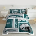 thumbnail image 2 of jejeloiu Rugby Football City Twin Comforter Sets,Gray Green Bedding Set For Men Women Reversible 2 Pieces, 2 of 8