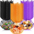 thumbnail image 2 of Cuenco de telaraña para Halloween, 1/3 piezas, negro, naranja, Morado, plato de fruta, paquete de cesta de dulces, decoración de truco o trato para Halloween, 2 of 4