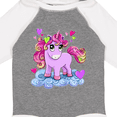 thumbnail image 4 of Inktastic Valentine Unicorn with hearts Boys or Girls Long Sleeve Baby Bodysuit, 4 of 5