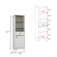 thumbnail image 3 of St. Clair Modern Multicolor Engineered Wood Linen Cabinet | 4 Shelves, 1 Drawer, 1-Door Cabinet | Freestanding Bathroom Storage | 13.8"W x 17.3"D x 55.7"H | Colombia Made, 3 of 7