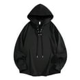 thumbnail image 2 of Qulqfy Big And Tall Hoodies for Men Pullover Black Lightweight Fall Drawstring Hooded Sweatshirts Mens Sweatshirt 3XL, 2 of 8