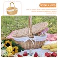 thumbnail image 2 of Eease Picnic Fruit Basket Picnic Storage Basket Convenient Bread Basket Wicker Basket with Lid, 2 of 4
