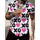 thumbnail image 4 of Camisas de manga corta con estampado gráfico divertido para el día de San Valentín 2024 para hombre, camisas de manga corta con cuello vuelto y tejido elástico en 4 direcciones para amantes, 4 of 5