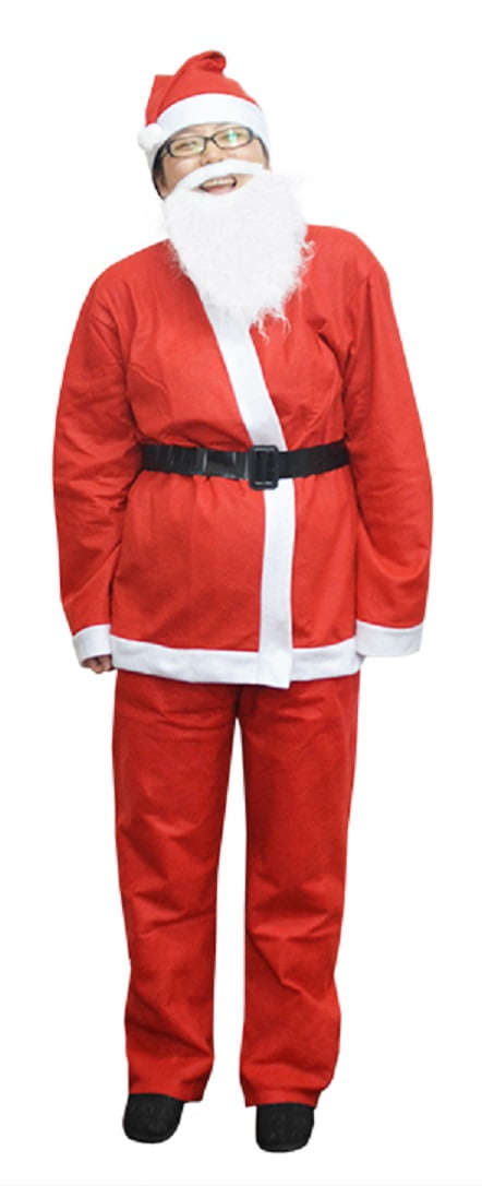 Adult The Grinch Costume Xmas Cosplay Men Christmas Santa Fancy Dress Full Set 