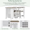 5Piece Counter Height Dining Set with Padded Chairs, Wine Compartment