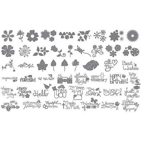 Sizzix eclips Cartridge-Flowers & Phrases - 50 Base Shapes