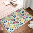 thumbnail image 4 of Sikiie Cartoon Flowers Print Flannel Anti-slip Floor Mat 16x24in, Thickened Dustproof Entrance Door Mat Floor Mat for Kitchen, Bathroom, Laundry Room, 4 of 7