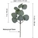 thumbnail image 2 of 10 piezas de tallos de hojas de eucalipto falsas a granel planta de hojas de eucalipto de dólar de plata artificial en gris verde 11.8 "de alto vegetación de boda verde artificial arreglo floral de vacaciones ER, 2 of 5