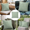 thumbnail image 4 of Throw Pillow Covers 16x16 Inch, Sage Green Decorative Pillow Cases for Couch Sofa Bed, Bohemia Modern Simple Vertical Stripes Cotton Linen Square Home Decor Pillowcases with Hidden Zipper, 4 of 9