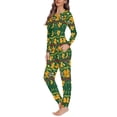 thumbnail image 3 of Renewold Women's Sleepwear Tops & Pants with Pockets Christmas Bell Gingerbread Man Family Pajamas Matching Sets 2 Pieces Nightwear Lounge Wear Size 4XL, 3 of 5