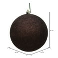 thumbnail image 2 of Vickerman 4.75" Chocolate Glitter Ball Ornament, 4 per Bag, 2 of 5