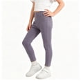 thumbnail image 2 of WQNVRNR Girls Stretchy Leggings Slim Fit Elastic Waist Fall Comfortable Casual Pants Gray 10 Years, 2 of 6