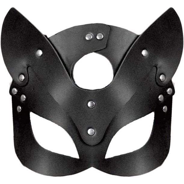 Máscara de gato de cuero para mujer Máscara de mujer Máscara de media cara sexy Máscara veneciana Fiestas Mascarada Máscara de bola Cosplay Accesorios de disfraces Fiesta de Halloween Negro TUNC Sencillez