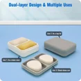 thumbnail image 5 of PRIME - Dual Compartment Soap Dish Double Bar Soap Holder Solid Shampoo Bar Holder Wi..., 5 of 6
