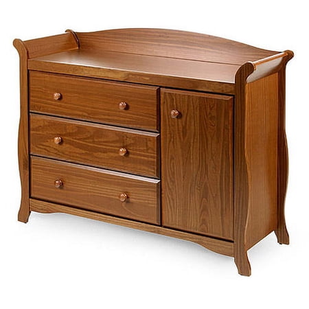 Stork Craft Aspen Combo Dresser in Cognac Brown