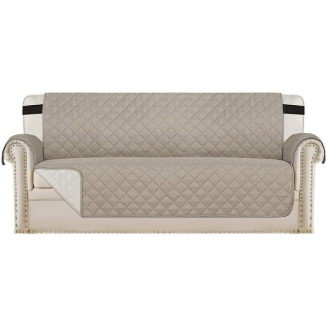 Fundas de sofá Película de protección de muebles acolchada, repelente al agua, mejorada con correas elásticas, espuma antideslizante, funda de sofá de microtejido para mascotas Adepaton LKX-0943-5