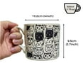 thumbnail image 2 of White Cat Doodle Cup Blue Inside, Ceramic 17oz Mug, 2 of 3