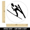 thumbnail image 2 of Ski Jumping Jumper Self-Inking Rubber Stamp Ink Stamper - Brown Ink - Medium 1 Inch, 2 of 7