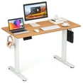 thumbnail image 1 of Gymax 48'' x 24'' Electric Standing Desk w/ 3 Memory Height Settings 2 Hanging Hooks Natural, 1 of 10