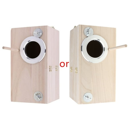 Wooden Bird Nesting Breeding Box House Parakeet Mating for Case with Clear Window for Cockatiel Finch Canaries Lovebird Parrotlet Conure Parrot Birdcage