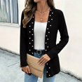 thumbnail image 2 of TRUBKH Lightweight Cardigans for Women Long Sleeve Shirts for Women Crochet Tops Hollow Out Sweater Dress for Women Travel Cardigan Swimwear Cover Up Fashion Clothing Black 2XL, 2 of 5