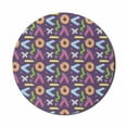 thumbnail image 1 of Modern Mouse Pad for Computers, Rhythmic Abstract Brush Strokes with Dots Composition Illustration Print, Round Non-Slip Thick Rubber Modern Mousepad, 8" Round, Quartz and Multicolor, by Ambesonne, 1 of 2