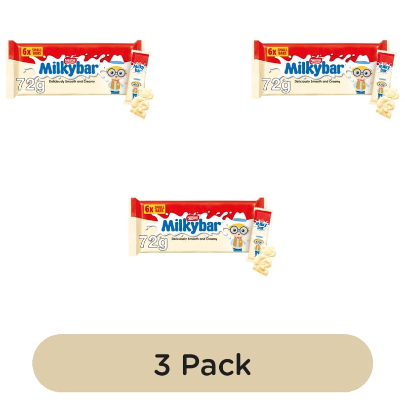 Milkybar White Chocolate Kid Bar Multipack 6 x 12g, British Import (Pack of 3)