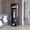 Black, variant on TUHOME Cluster 63-Inch Tall Open-Concept Wardrobe with Mirror, Three Storage Shelves,