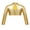 Gold, variant on iiniim Kids Girls Long Sleeve Turtleneck Glossy Metallic Sports Dance Crop Tops Tight Shirt Dancewear