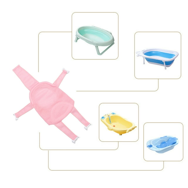 Soporte Para Asiento De Baño Para Bebé, Antideslizante, Universal, Desmontable, Rojo Para Bañera, Eslinga, Malla De Ducha Para Un Baño Seguro Y Cómodo