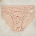thumbnail image 2 of WULMLEO Sexy Lace Mid-Waist Briefs for Women, Temptation Push Up Panties, Comfortable Ladies Intimates Lingerie Beige S, 2 of 3