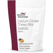 Bariatric Advantage - 500mg Calcium Citrate Chewy Bite - Peanut Butter Chocolate, 90 Count