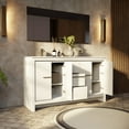 thumbnail image 4 of Lafarre 60 in W x 20 in D White Double Bath Vanity and White Quartz Top, 4 of 9