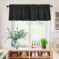 thumbnail image 5 of 3 Piece Kitchen Curtains and Valances Set Black Burlap Texture Cafe Curtains 36 Inch Length Farmhouse Vintage Black Valance & Tier Curtain for Living Room Bedroom Small Window 54"x18"+27"x36"*2, 5 of 6