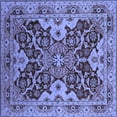 thumbnail image 1 of Ahgly Company Machine Washable Indoor Square Oriental Blue Industrial Area Rugs, 5' Square, 1 of 4