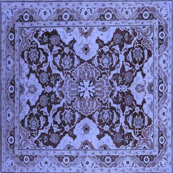 Ahgly Company Indoor Square Oriental Blue Industrial Area Rugs, 6' Square
