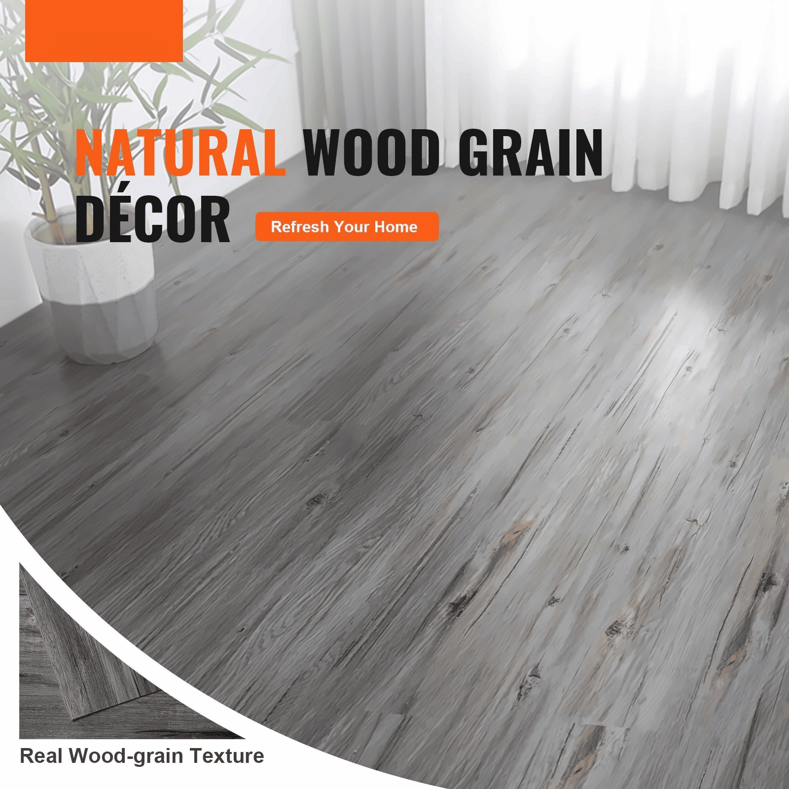Self Adhesive Vinyl Floor Tiles 36x6 inch, 36 Pack Wood Grain Peel and Stick Flooring for Kitchen, Bathroom, Bedroom - 0.62mm Thick DIY Home Decor
