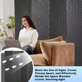 thumbnail image 3 of 4 Panel Room Dividers Foldable Privacy Screen Decorative Indoor Screen 6TF Wooden Office Dividers Partition Wall for Home, Office, Bedroom, Gray, 3 of 7