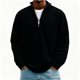 thumbnail image 1 of pstuiky camisetas de manga larga para hombre, Camisetas casuales de manga larga a la moda para hombre, cuello alto acanalado, cremallera de un cuarto, manga larga, cuello alto, camiseta/camiseta l, 1 of 3